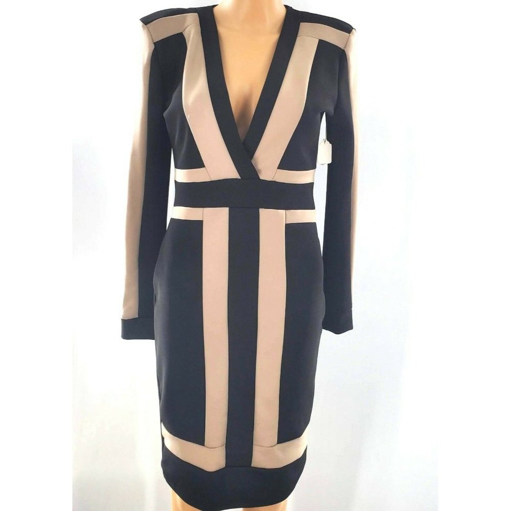 Kami Koutoure Black and Gold Bodycon Party Dress (Large)